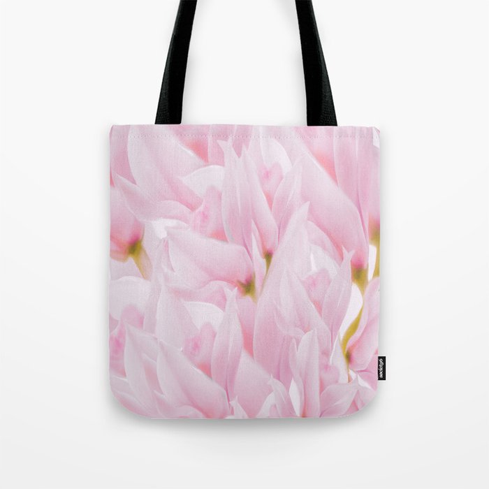 Pink petals on a light background #decor #society6 #buyart Tote Bag