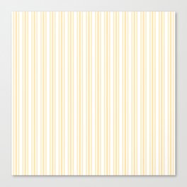 Trendy Large Buttercup Yellow Pastel Butter French Mattress Ticking Double Stripes Canvas Print