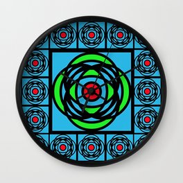 Arts & Crafts Mackintosh Rose Stained Glass Design Wall Clock