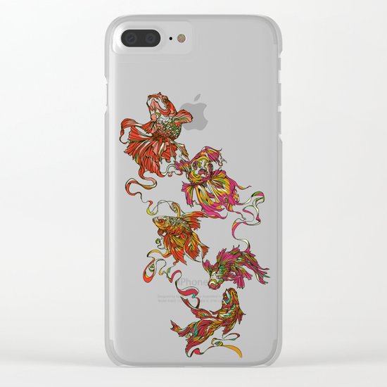 Tanged Veiltail Rainbow Clear iPhone Case