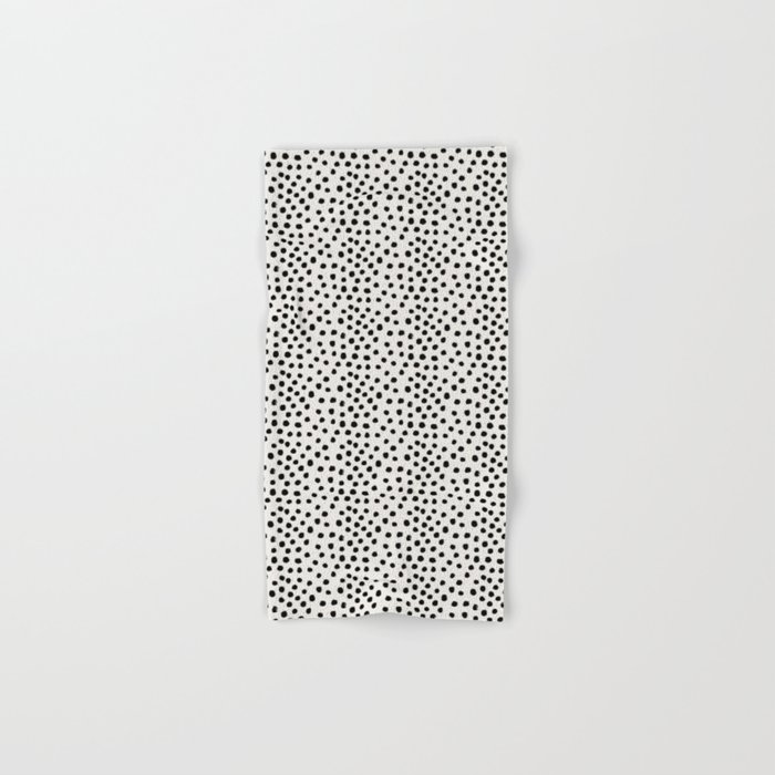Preppy brushstroke free polka dots black and white spots dots dalmation animal spots design minimal Hand & Bath Towel