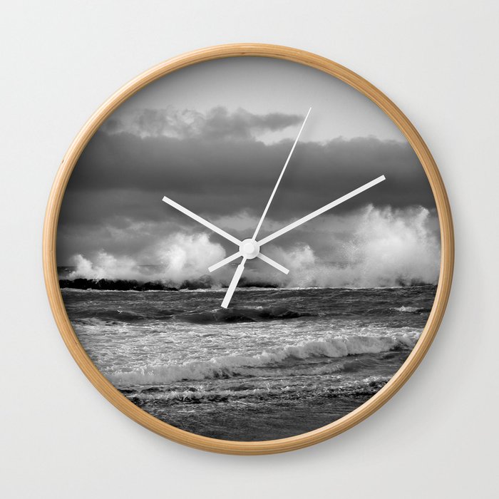 white wave Wall Clock