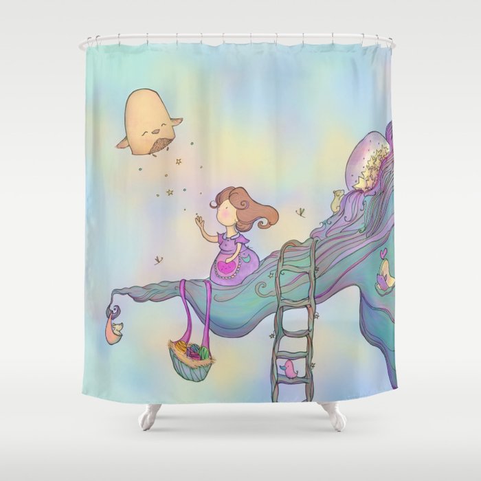 Up on the treetop Shower Curtain