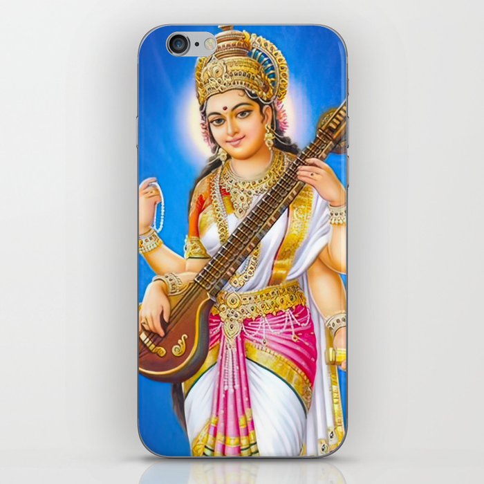 Goddess Saraswati On Lotus iPhone Skin