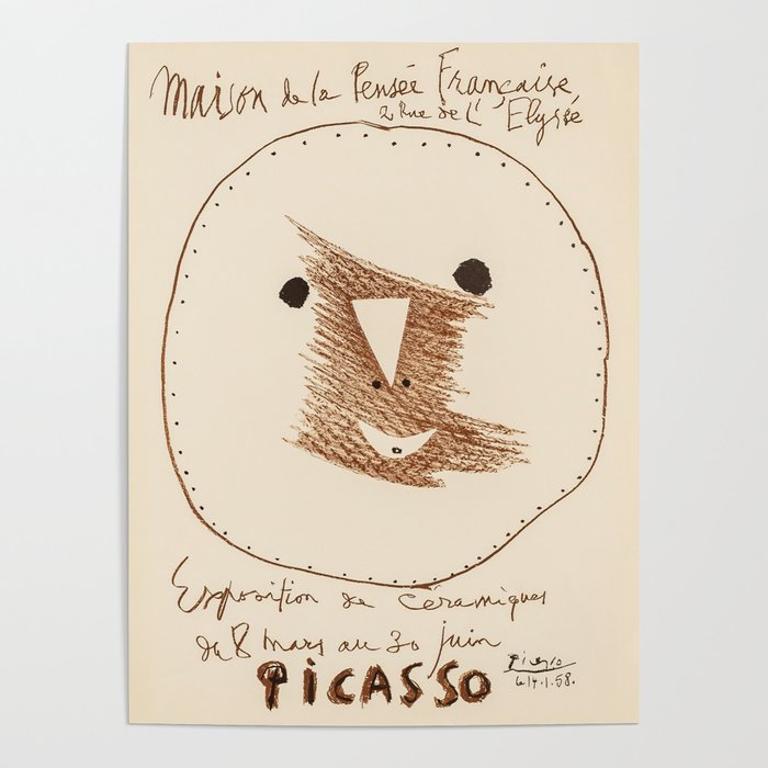 Exposition de Céramiques I - Maison de la Pensée Francaise by Pablo Picasso, 1958 Poster