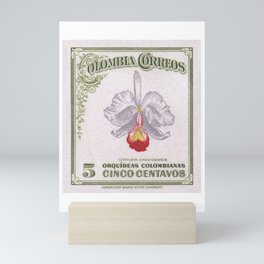 1947 COLOMBIA Cattleya Chocoensisi Orchid Stamp Mini Art Print