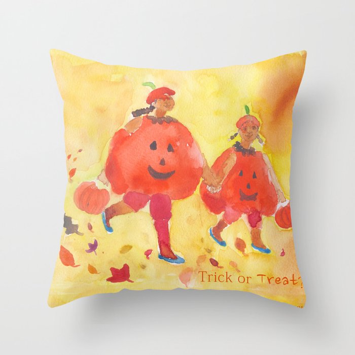 Children's Halloween Print Throw Pillow
