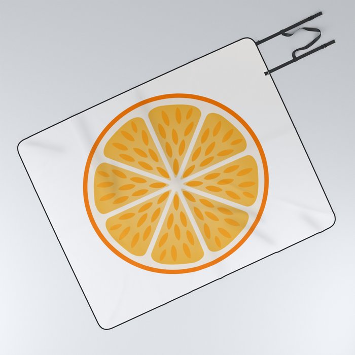 Orange slice with peel Picnic Blanket