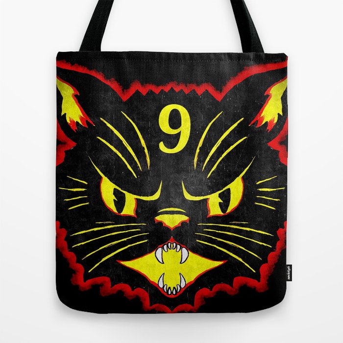 Nine Lives Black Cat Tote Bag