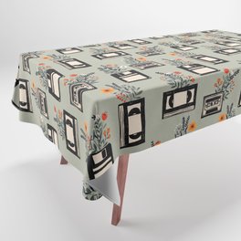 Fun retro VHS, Floppy and Cassette Pattern Tablecloth