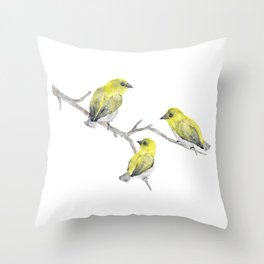 Finch Bird Throw Pillow