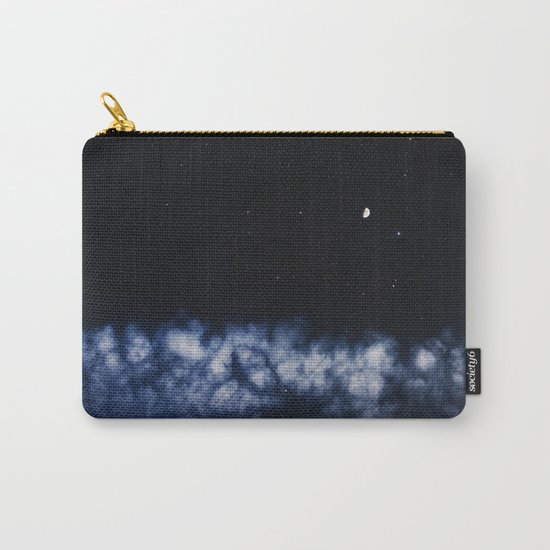Contrail moon on a night sky Carry-All Pouch