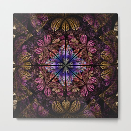 Flowers and petals in a breeze, fractal pattern abstract. Metal Print