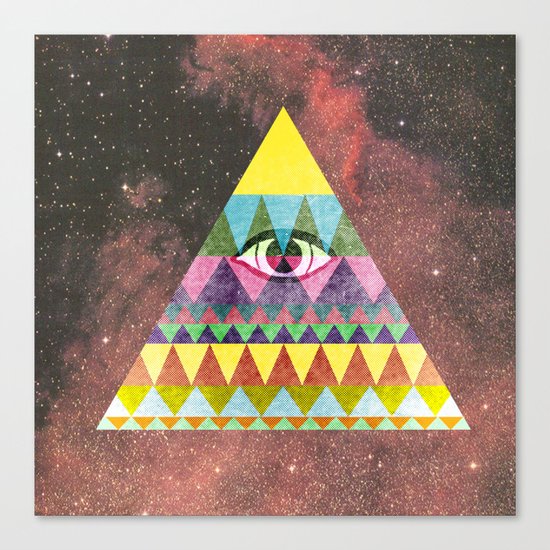 Pyramid in Space. Canvas Print
