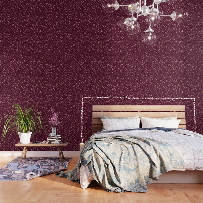 Burgundy Rose Gold Splatter Wallpaper By Christyne Society6 Complete kitchen, washer & dryer and small dinning table are provided next to the bedroom. burgundy rose gold splatter wallpaper by christyne