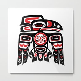 Raven Haida Native American Tlingit Art Alaska Metal Print | Tattoo, Tlingit, Aboriginal, Black And White, Totem, Indigenouspride, Tribal, Northwestcoast, Ink, Nativeamerican 