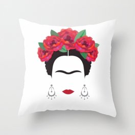 Frida eyebrowns Throw Pillow