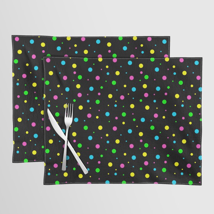 Neon Polka Dots Placemat