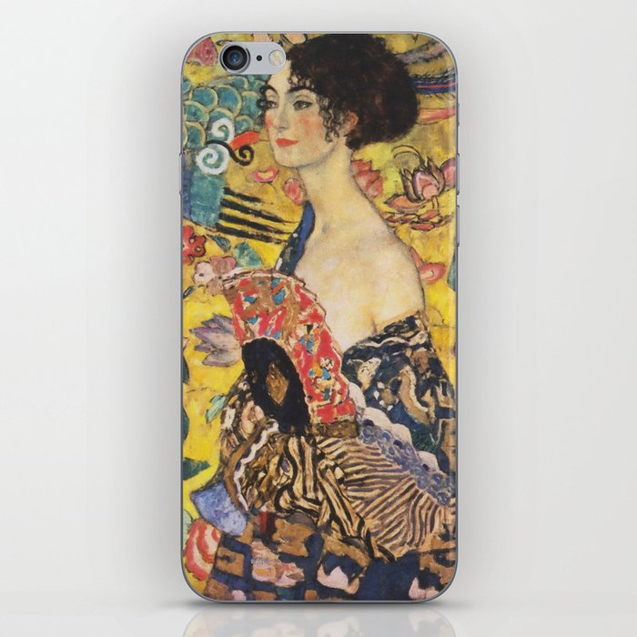 Gustav Klimt Lady With Fan  Art Nouveau Painting iPhone Skin