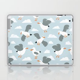 Seagulls Flying at Sea Blue Pattern Laptop Skin