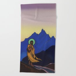 “Bhagavan” by Nicholas Roerich Beach Towel