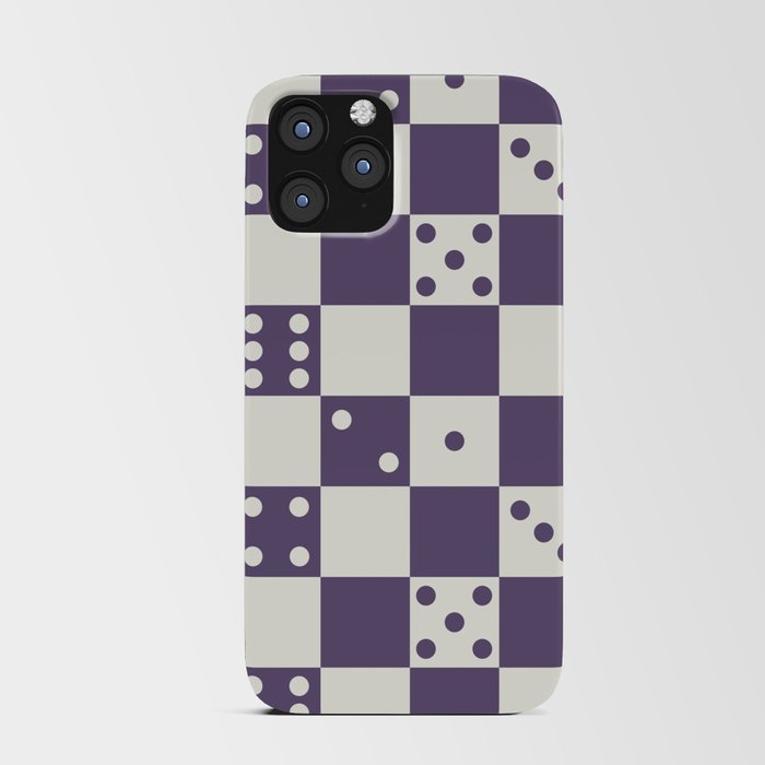 Checkered Dice Pattern (Creamy Milk & Juicy Plum Color Palette) iPhone Card Case