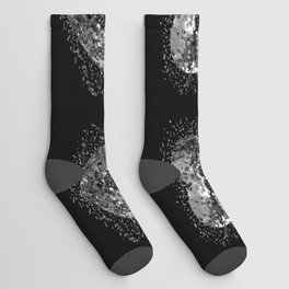 Shattered Silver Disco Ball Heart Socks