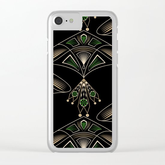 Art Deco . "Emeralds ". Clear iPhone Case