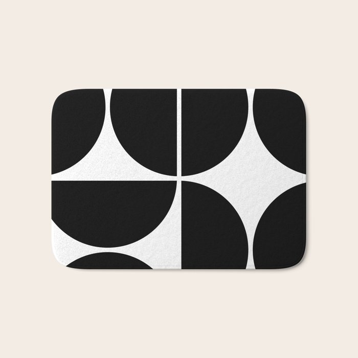 Mid Century Modern Black Square Bath Mat by The Old Art Studio Society6