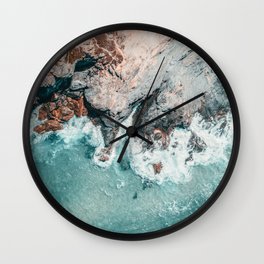 Ocean Print, Ocean Art, Printable Art, Waves Print, Ocean Rocks, Aerial Photography, Coastal Ocean Printable Wall Art Wall Clock