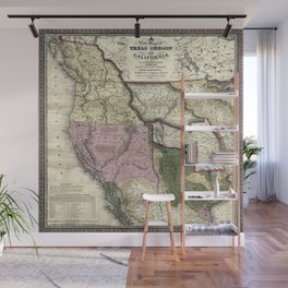 West United States 1846 vintage pictorial map  Wall Mural