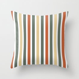 Candy Colored Stripe Lines Minimalist  Throw Pillow