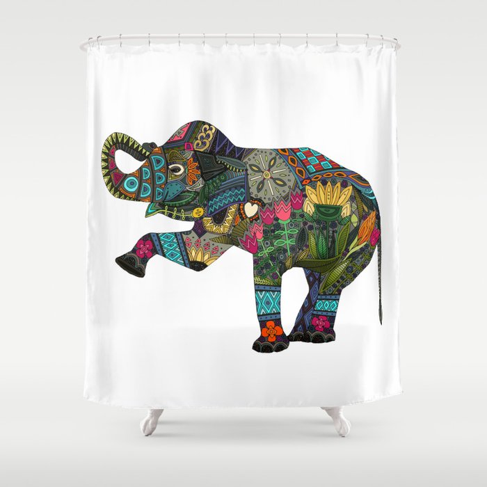 asian elephant white Shower Curtain