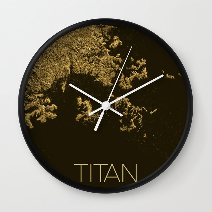 NASA-planet-asteroid poster-titan Wall Clock by nobel-art | Society6