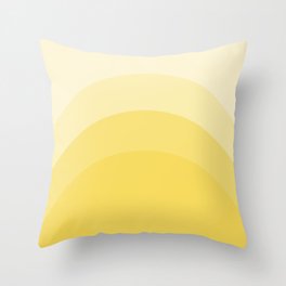 Four Shades of Yellow Curved Throw Pillow