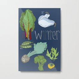 Fresh from the Farmers Market: Winter Metal Print | Nature, Illustration 