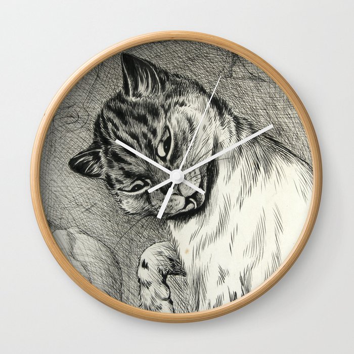 'Don't Mind Me, It's Washing Day' by Louis Wain Wall Clock