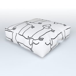 Dachshund in black-white Outdoor Floor Cushion | Dachshundslover, Dog, Graphicdesign, Handdrawndog, Animal, Line, Lineart, Sausagedog, Dachshundlove, Simple 