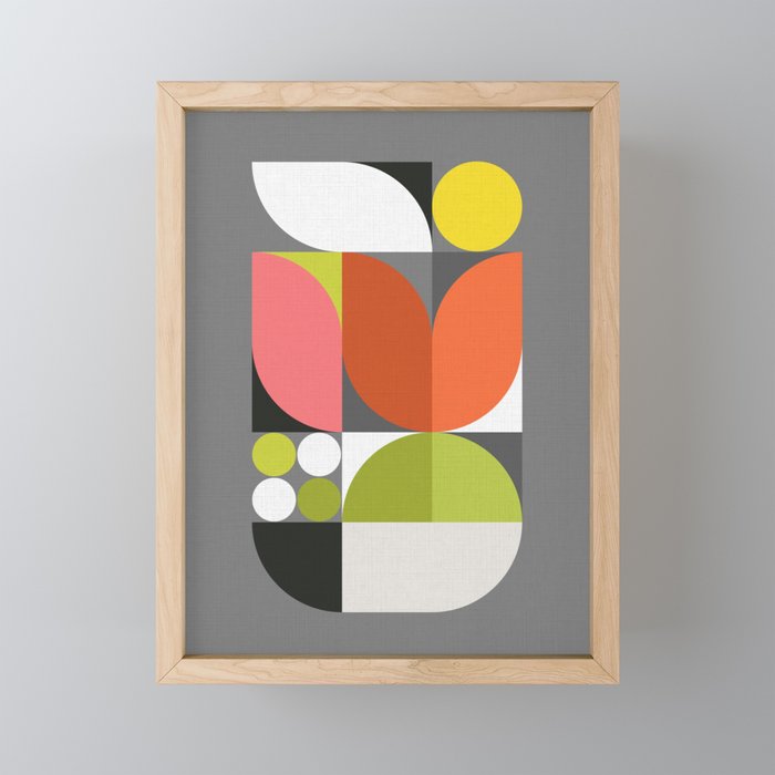 Mid Modern Geometric Bloom Framed Mini Art Print
