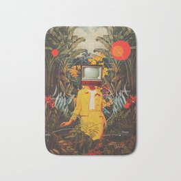 She Came from the Wilderness Bath Mat | Red, Nature, Orange, Pop, Curated, Frankmoth, Jungle, Retro, Botanical, Fashion 
