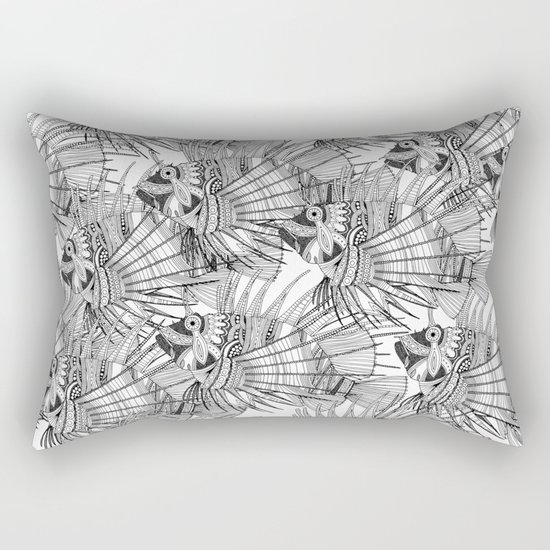 fish mirage black white Rectangular Pillow