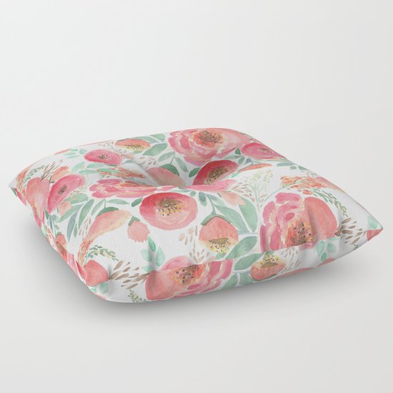 Floral pattern 5 Floor Pillow by Marinaklykva Society6