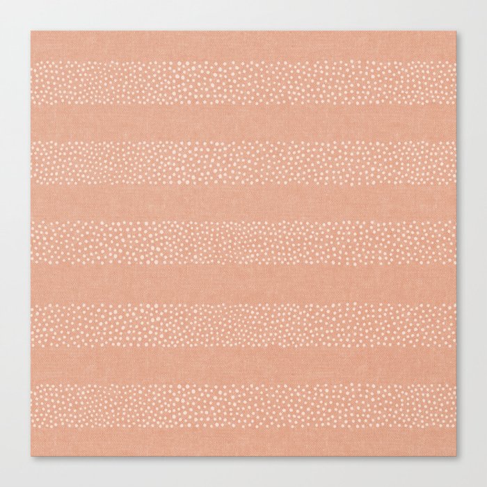 angrand stipple stripes - peach Canvas Print