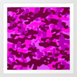 Camouflage (Fuchsia) Art Print