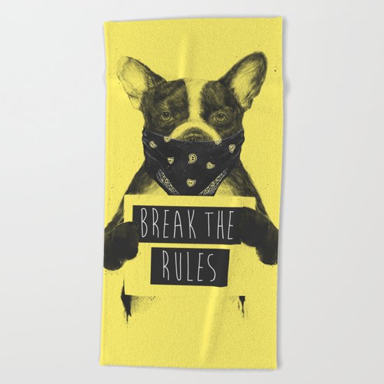 Rebel dog (yellow) Beach Towel