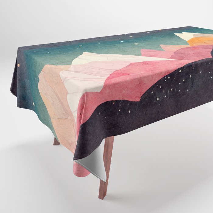 Celestial Mountains with Starry Sky Tablecloth