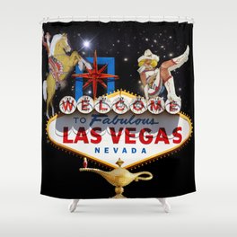 Las Vegas Welcome Sign Shower Curtain