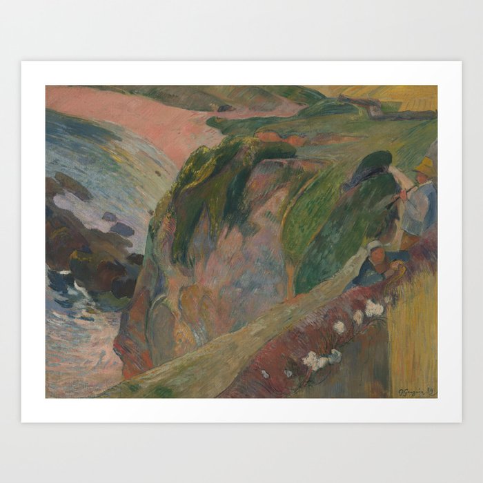 The Flageolet Player on the Cliff Paul Gauguin Art Print