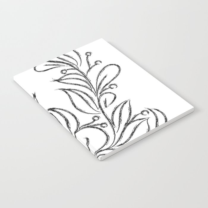 Floral Black and White Art Notebook