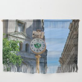 Argentina Photography - Clock In Down Town Buenos Aires In The Summer Wall Hanging